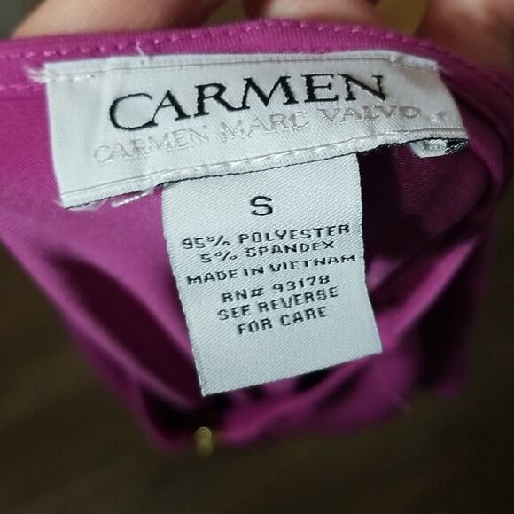 Carmen Marc Valvo Pink Top Gold Zipper - Picture 4 of 4